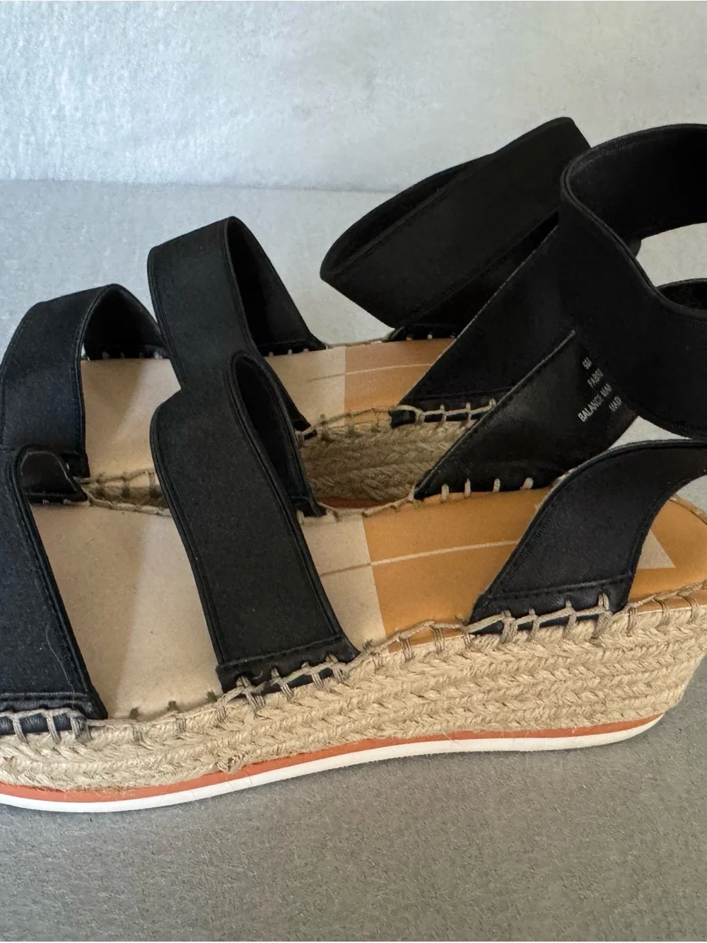 Dolce Vita Black Strappy Espadrille Sandals with Ankle Wrap